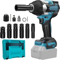 LIROPAU 1000 Nm Akkus Ütvecsavarozó Makita 18V Kompatibilis - Autógumi Cseréhez, 3 Sebességes, LED Világítással, 6 Dugókulccsal és Szerszámd 1