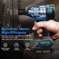 LIROPAU 1000 Nm Akkus Ütvecsavarozó Makita 18V Kompatibilis - Autógumi Cseréhez, 3 Sebességes, LED Világítással, 6 Dugókulccsal és Szerszámd 5