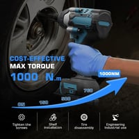 LIROPAU 1000 Nm Akkus Ütvecsavarozó Makita 18V Kompatibilis - Autógumi Cseréhez, 3 Sebességes, LED Világítással, 6 Dugókulccsal és Szerszámd 2