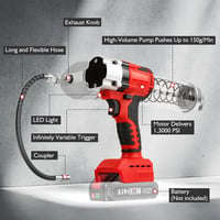 LIROPAU 13000 PSI Akkumulátoros Zsírpisztoly Milwaukee 18V-hoz 2