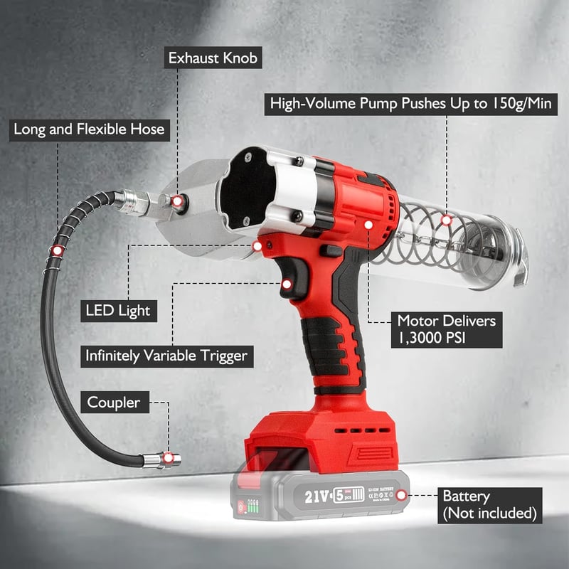 LIROPAU 13000 PSI Akkumulátoros Zsírpisztoly Milwaukee 18V-hoz