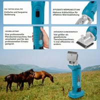 LIROPAU Akumulátorový strihač koní, kompatibilný s batériami Makita 18V, profesionálna bezdrôtová sada na strihanie zvierat s hustou srsťou, strojček na strihanie koní a oviec 5
