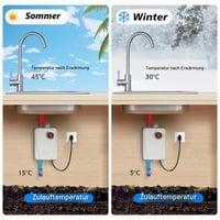 LIROPAU Elektronický prietokový ohrievač vody do kuchyne, 220V 3500W, elektrický ohrievač teplej vody s okamžitým ohrevom 5