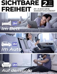 LISEN 240W USB-C Kábel 2m Szett (2db) iPhone 17/16/15 Pro Max, MacBook, iPad, Samsung Galaxy S25/S24 Gyorstöltő PD3.1 Kompatibilis Töltőkábe 8