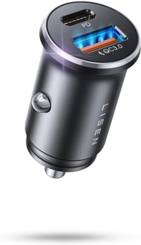 LISEN 54W PD&QC3.0 Autós Szivargyújtó Töltő USB-C Csatlakozóval - Gyorstöltő iPhone és Samsung Készülékekhez, Túlfeszültség Védelemmel 1