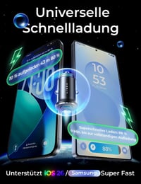 LISEN 54W PD&QC3.0 Autós Szivargyújtó Töltő USB-C Csatlakozóval - Gyorstöltő iPhone és Samsung Készülékekhez, Túlfeszültség Védelemmel 4