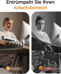 LISEN Mágneses Kábelrendező Szett 8db - Asztali Kábeltartó Klipszek 4 Extra Tapadófelülettel, Falra, HDMI, USB Kábelekhez 3