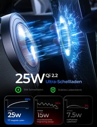 LISEN Qi2.2 Magnetický držiak na mobil do auta s 25W bezdrôtovým nabíjaním, vákuovou prísavkou, pre iPhone 17 Pro Max a sériu Air 16-12 2