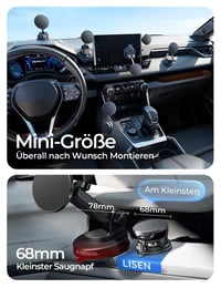 LISEN Qi2.2 Magnetický držiak na mobil do auta s 25W bezdrôtovým nabíjaním, vákuovou prísavkou, pre iPhone 17 Pro Max a sériu Air 16-12 3