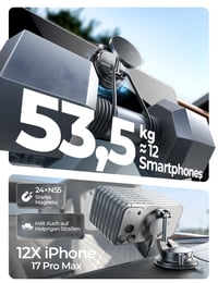 LISEN Qi2.2 Magnetický držiak na mobil do auta s 25W bezdrôtovým nabíjaním, vákuovou prísavkou, pre iPhone 17 Pro Max a sériu Air 16-12 7