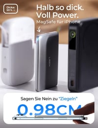 LISEN Qi2 MagSafe powerbank 5000 mAh pre iPhone 16 Pro Max, 15, 14, 13, 12, 15 W bezdrôtové nabíjanie, 18 W PD USB-C, tenká mini batéria 3