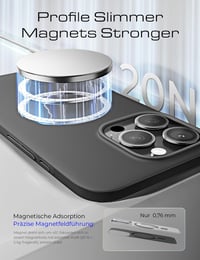 LISEN Ultra Vékony iPhone 16 Pro Max Tok MagSafe Kompatibilis - Karcolásálló, Ujjlenyomatmentes Matt Védőtok, Fekete 3
