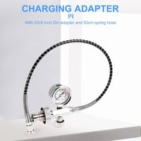 Liseng búvárpalack töltőadapter PCP légtöltő állomáshoz G5/8 DIN csatlakozó, 50 cm töltőtömlővel 8