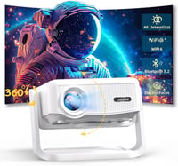 Lisowod 4K Full HD 1080P WiFi 6 Bluetooth Mini Projektor 300 Hüvelyk Otthoni Mozi 1