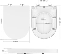 Litake WC ülőke soft-close mechanizmussal, gyorsleoldás, D-alakú fehér 2