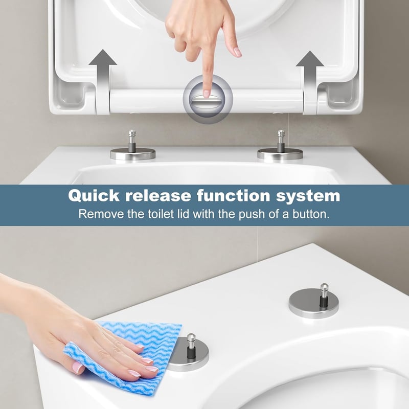 Litake WC ülőke soft-close mechanizmussal, gyorsleoldás, D-alakú fehér