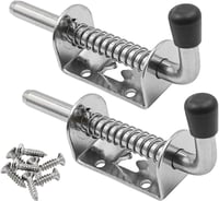 Litensh 304 Rozsdamentes Acél Rugós Retesz - 128mm Ezüst Tolóajtó Zár Csűrhöz, Garázshoz, Szekrényhez, Utánfutóhoz - 4 Irányú Szerelhetőség 1