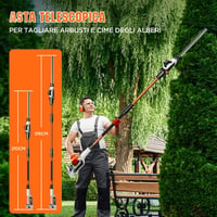 Litheli 20V 2az1-ben Teleszkópos Sövényvágó Elektromos Ágvágó Dönthető Fejjel - Telescopic with 2.0 Ah Battery 2