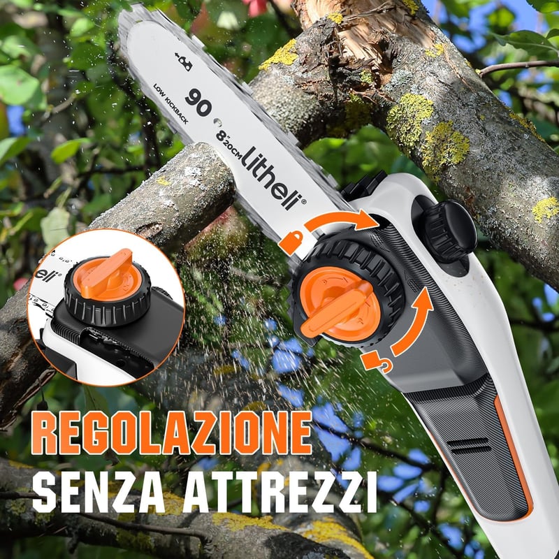 Litheli 20V 2az1-ben Teleszkópos Sövényvágó Elektromos Ágvágó Dönthető Fejjel - Telescopic with 2.0 Ah Battery
