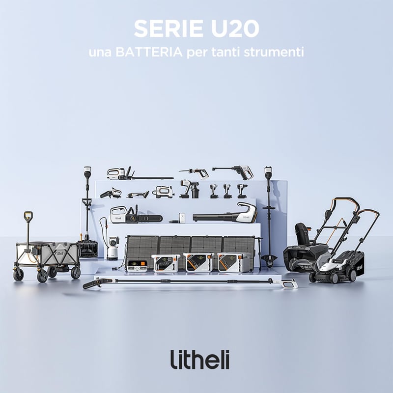 Litheli 20V 2az1-ben Teleszkópos Sövényvágó Elektromos Ágvágó Dönthető Fejjel - Telescopic with 2.0 Ah Battery