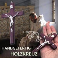 Lithyc, 2 bucăți Cruce din lemn cu Isus, decorațiune religioasă de perete, crucifix pentru perete, decorațiune de Paște pentru casă, decorațiune de perete pentru living, hol și birou 3