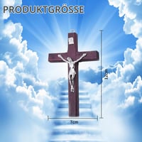 Lithyc, 2 bucăți Cruce din lemn cu Isus, decorațiune religioasă de perete, crucifix pentru perete, decorațiune de Paște pentru casă, decorațiune de perete pentru living, hol și birou 5