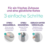 Litter Genie Platinum macska alom tároló vödör - fehér, rozsdamentes acél, Easy Roll szakítható zacskók, 1 db utántöltő 12 zacskóval és lapá 3