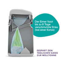 Litter Genie Platinum macska alom tároló vödör - fehér, rozsdamentes acél, Easy Roll szakítható zacskók, 1 db utántöltő 12 zacskóval és lapá 4