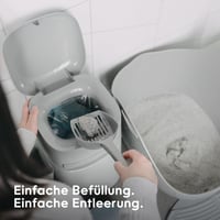 Litter Genie Platinum macska alom tároló vödör - fehér, rozsdamentes acél, Easy Roll szakítható zacskók, 1 db utántöltő 12 zacskóval és lapá 8