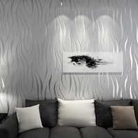 Litthing 3D Vízinövény Mintás Tapéta 4 Tekercs - Modern Hullám Dizájn Nappalihoz Hálóhoz 1