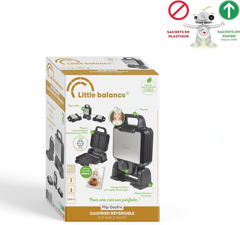 LITTLE BALANCE 8805 Forgó Gofrisütő Elektromos Belgaféle Wafflekészítő 1200W Fekete