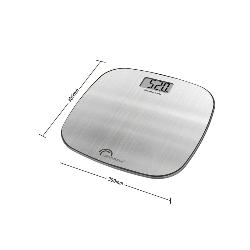 LITTLE BALANCE Digitális Személymérleg USB Töltéssel, Rozsdamentes Acél, 180 kg