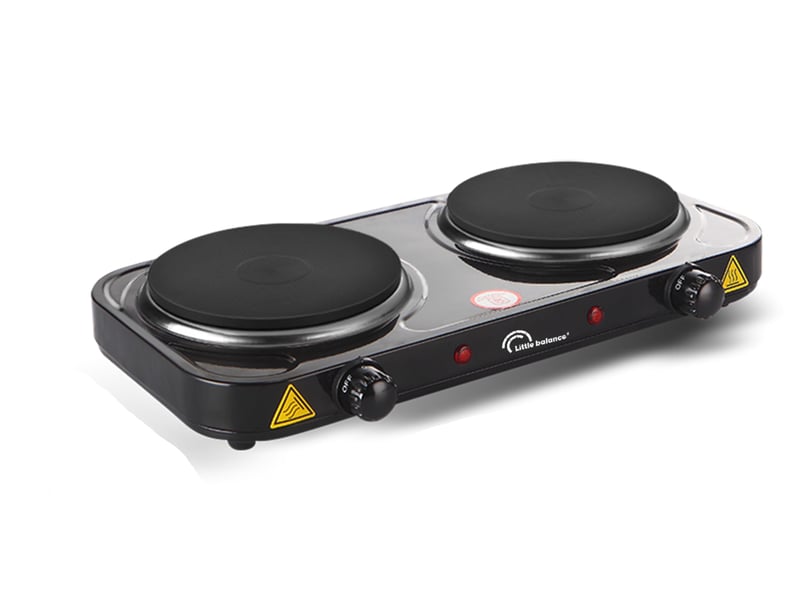 LITTLE BALANCE Little Cook Duo Vintage dupla ploča za kuhanje 2000W, s 2 termostata - crna