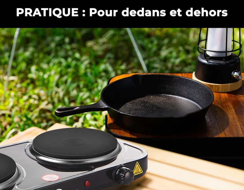 LITTLE BALANCE Vintage Elektromos Dupla Főzőlap 2 Termosztáttal Diákoknak Camping Irodához