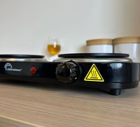 LITTLE BALANCE Vintage Elektromos Dupla Főzőlap 2 Termosztáttal Diákoknak Camping Irodához 5