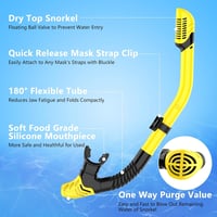 LITTLEJSY Felnőtt snorkeling szett sárga búvármaszkkal páramentesített temperált üveglencsével és száraz snorkellel 6
