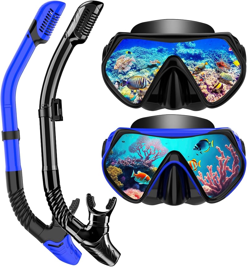 LITTLEJSY Snorkel szett felnőtteknek páramentes búvármaszk és száraz snorkelcsővel