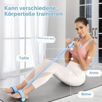 LIULINY Súprava odporových gúm s pedálmi, fitness expandér v tvare osmičky, 6-trubicové elastické lano, pomôcka na precvičovanie sedacích svalov a strečing. 4