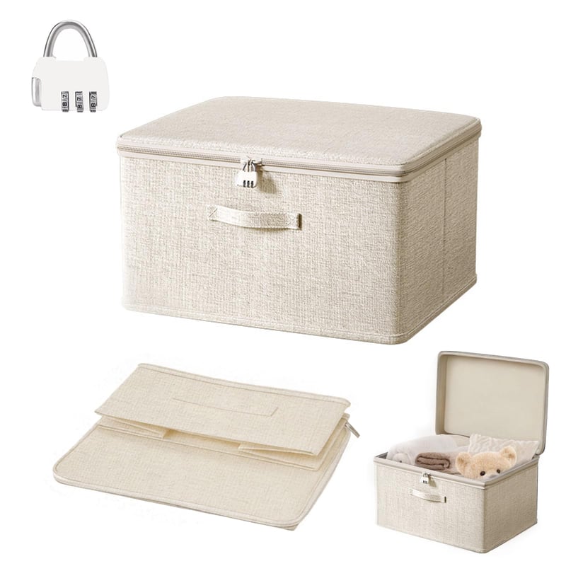 Cutie de depozitare cu capac LIULINY 30x20x14 cm, cutie de depozitare stivuibilă, organizator pentru casă cu compartiment compartimentat