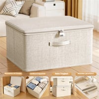 Cutie de depozitare cu capac LIULINY 30x20x14 cm, cutie de depozitare stivuibilă, organizator pentru casă cu compartiment compartimentat 4