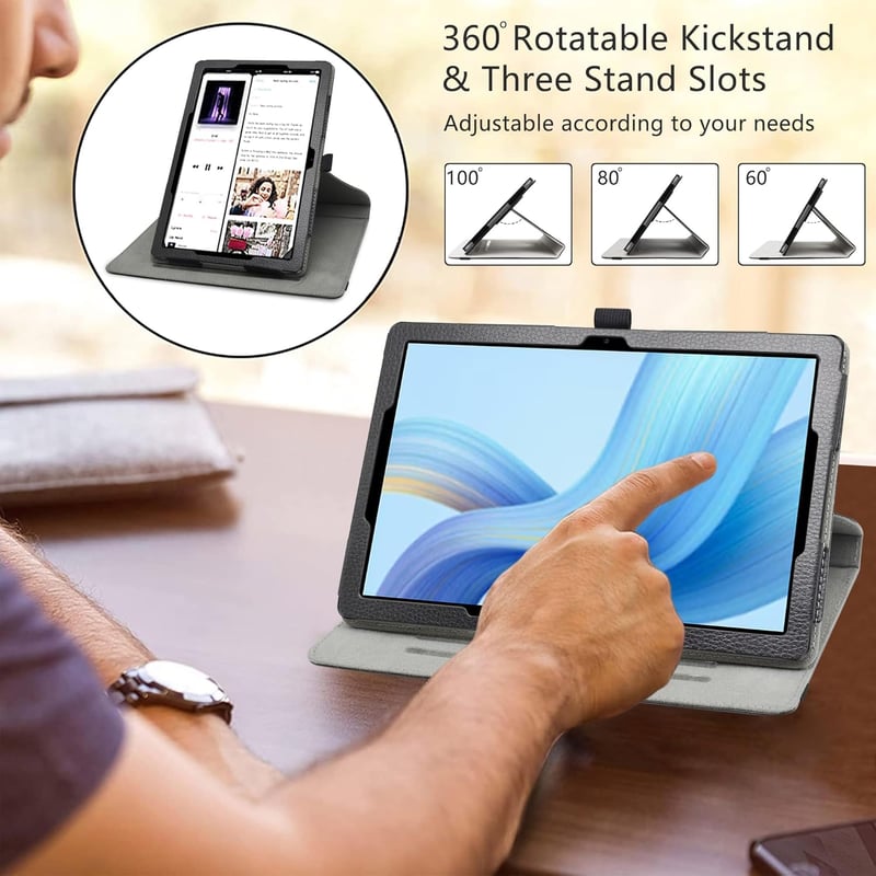 LiuShan DOOGEE U9/U10 PRO 360° Forgatható Tablet Tok Lila Mintás - Purple