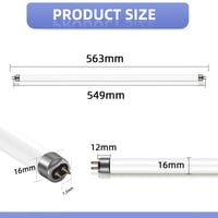 Liuyife set 2 tuburi fluorescente T5 14W, 563 mm, dulie G5, alb rece 4000K, 1250 lm, pentru bucătărie, baie, garaj sau iluminat de urgență 2