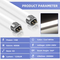 Liuyife set 2 tuburi fluorescente T5 14W, 563 mm, dulie G5, alb rece 4000K, 1250 lm, pentru bucătărie, baie, garaj sau iluminat de urgență 3