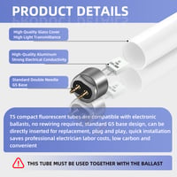 Liuyife set 2 tuburi fluorescente T5 14W, 563 mm, dulie G5, alb rece 4000K, 1250 lm, pentru bucătărie, baie, garaj sau iluminat de urgență 4