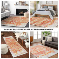 Livabliss Syracusa Vintage szőnyeg 120x170 cm, nappali, étkező, hálószoba, keleti és boho stílus, színes mintás, narancssárga, bézs és rózsaszín 5