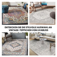 Livabliss Syracusa Vintage szőnyeg 120x170 cm, nappali, étkező, hálószoba, keleti és boho stílus, színes mintás, narancssárga, bézs és rózsaszín 6