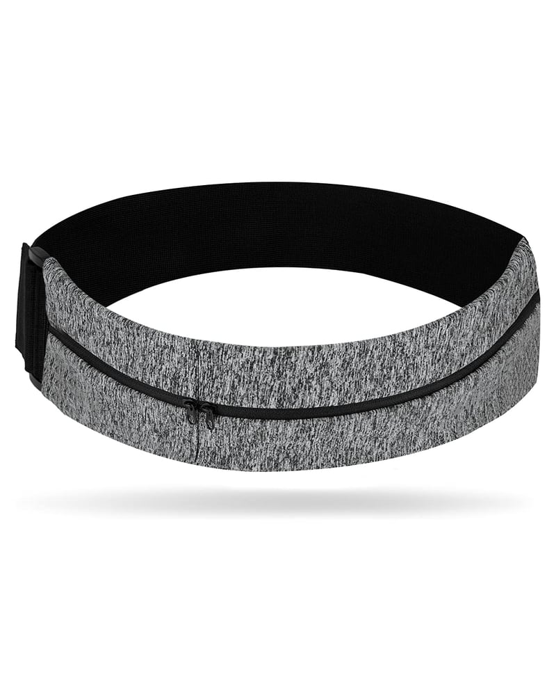 LIVACASA Bežecký Pás s Držiakom na Mobil - Nastaviteľný Športový Pás s Reflexným Prúžkom, Unisex Bedrový Pás na Beh, Cvičenie, Sivý