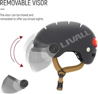 LIVALL L23 Kerékpár Sisak LED Világítással és Levehető Napellenzővel - Városi Bukósisak Felnőtteknek, Bluetooth, SOS Riasztó, Vízálló 6