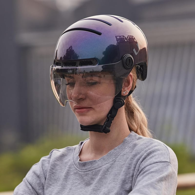LIVALL L23 Kerékpár Sisak LED Világítással és Levehető Napellenzővel - Városi Bukósisak Felnőtteknek, Bluetooth, SOS Riasztó, Vízálló
