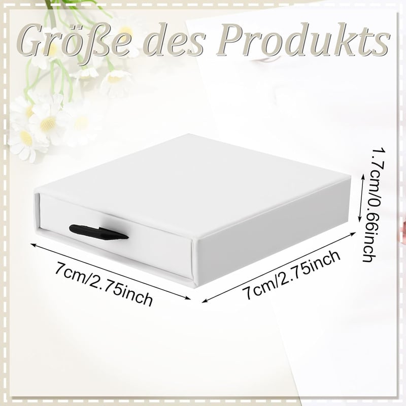 Livdouyu 4 darabos ékszertartó szett fehér, 7x7x1,7 cm karkötő nyaklánc tárolóbox